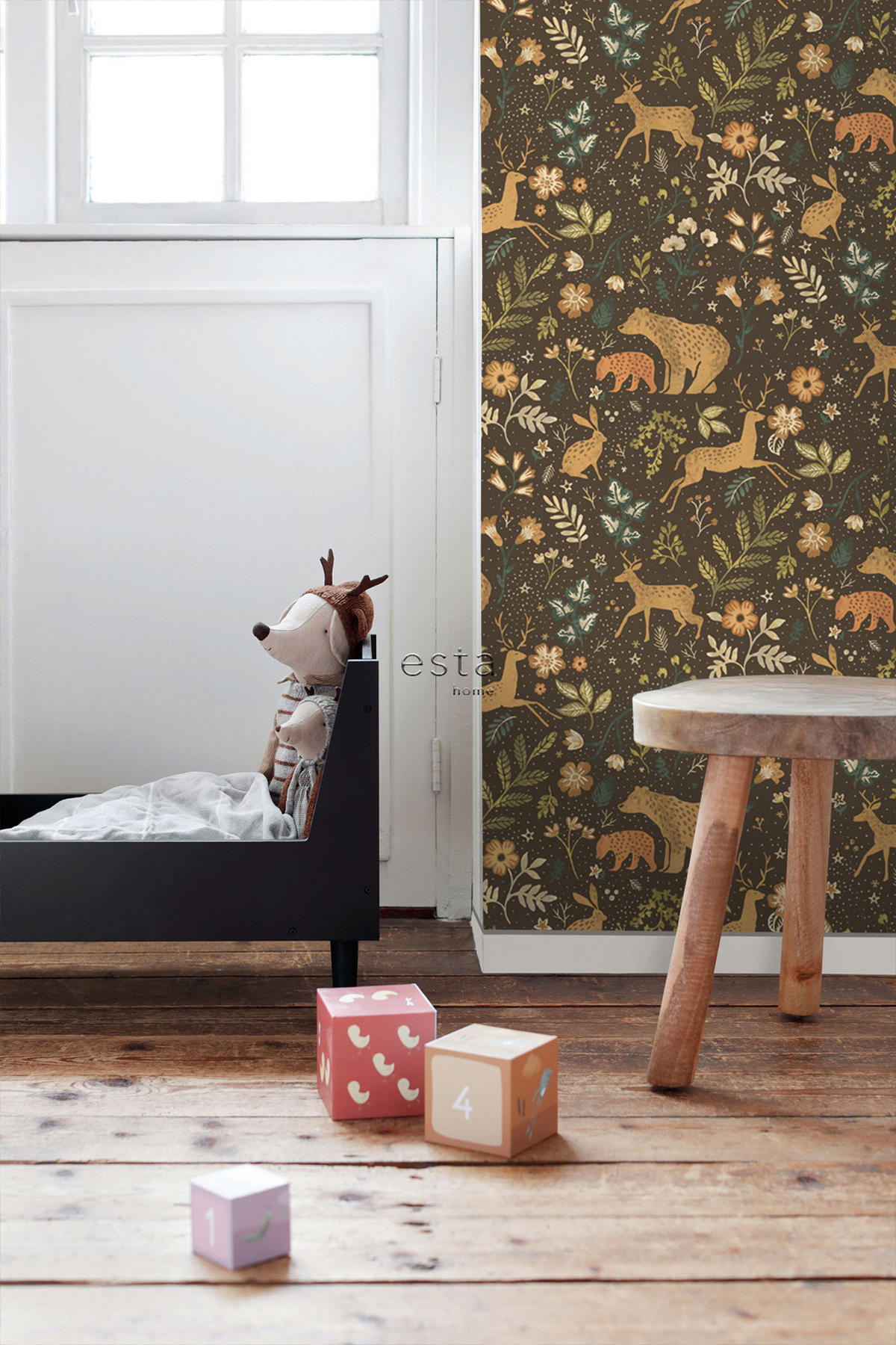 TAPETE Wald mit Waldtieren 53 cm x 10.05 m - Braun, Papier (53/0.1cm) - ESTAhome