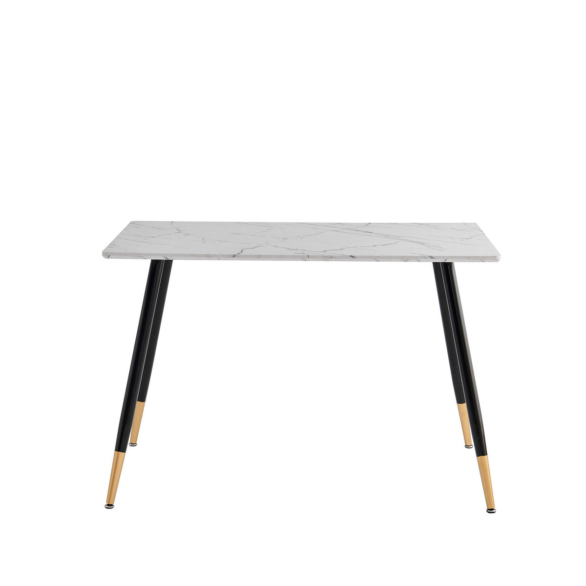 ESSTISCH SET weiß und braun - Braun/Weiß, Holzwerkstoff/Metall (70/75/110cm) - Urban Meuble