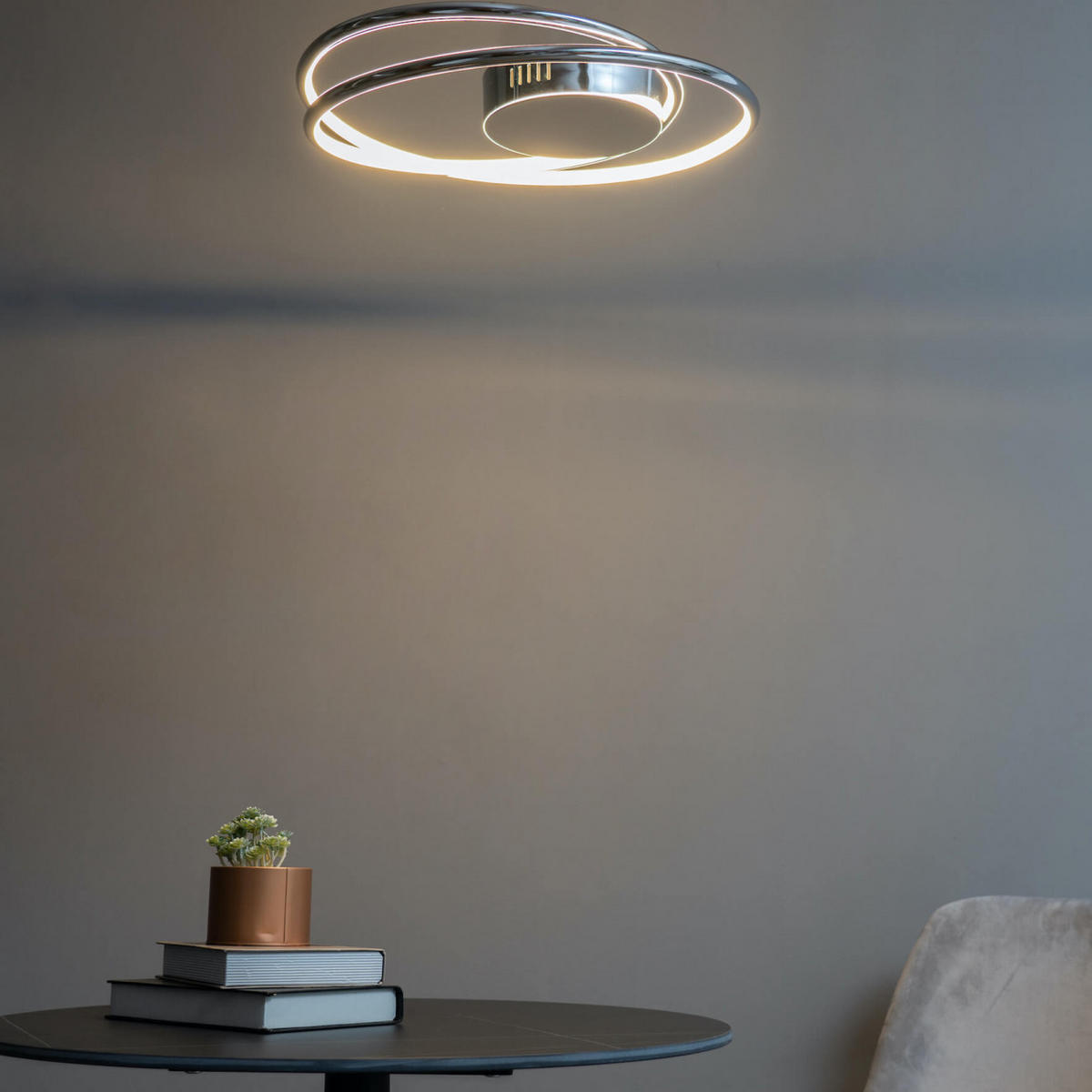 DECKENLEUCHTE Xandra, Silber/Chrom, 48cm - Chromfarben, Metall (48/50/48cm) - KOSILUM