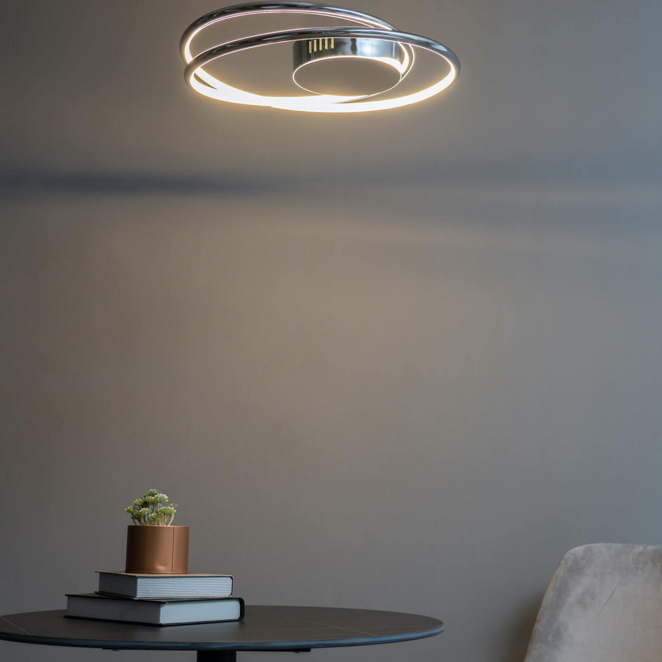 Thumbnail - Kosilum Deckenleuchte, Chrom, Metall, F, 50x48x48 cm, Lampen & Leuchten, Innenbeleuchtung, Deckenleuchten