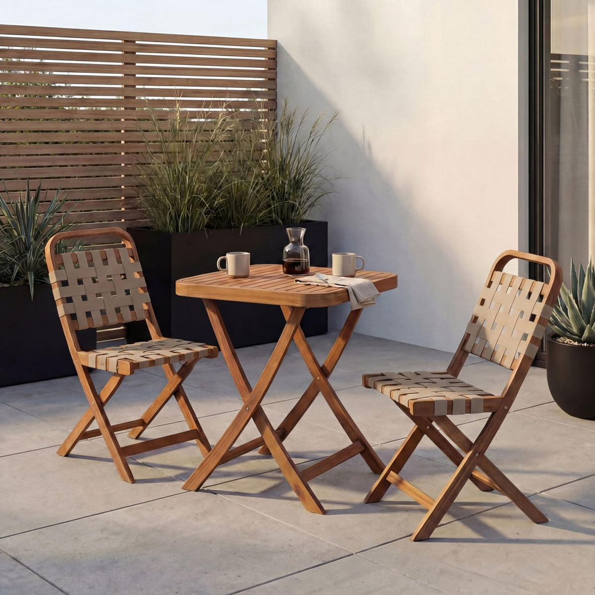 GARTEN-SET Braun, Creme - Creme/Braun, Holz - MCW