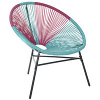 RATTANSTUHL Kunststoff rosa/türkis 76 cm Acapulco - Blau/Pink, Kunststoff (76/85/76cm) - Beliani