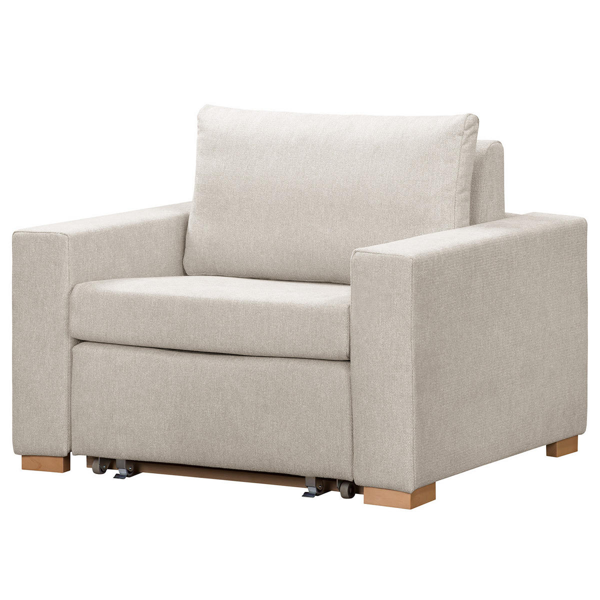 SCHLAFSESSEL - Buchefarben/Silberfarben, Buchenholz/Textil (110/90/90cm) - home24