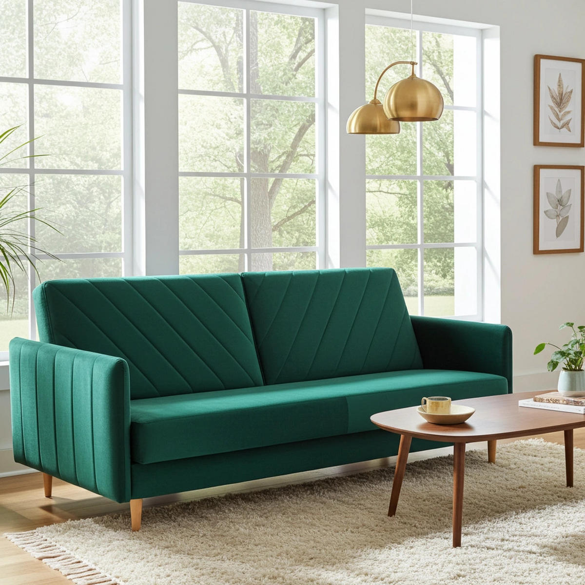 SCHLAFSOFA Vesto Flaschengrün Velours - Bettkasten - 207x93 cm - Waldgrün, Holz/Holzwerkstoff (207/93/93cm) - Ravio