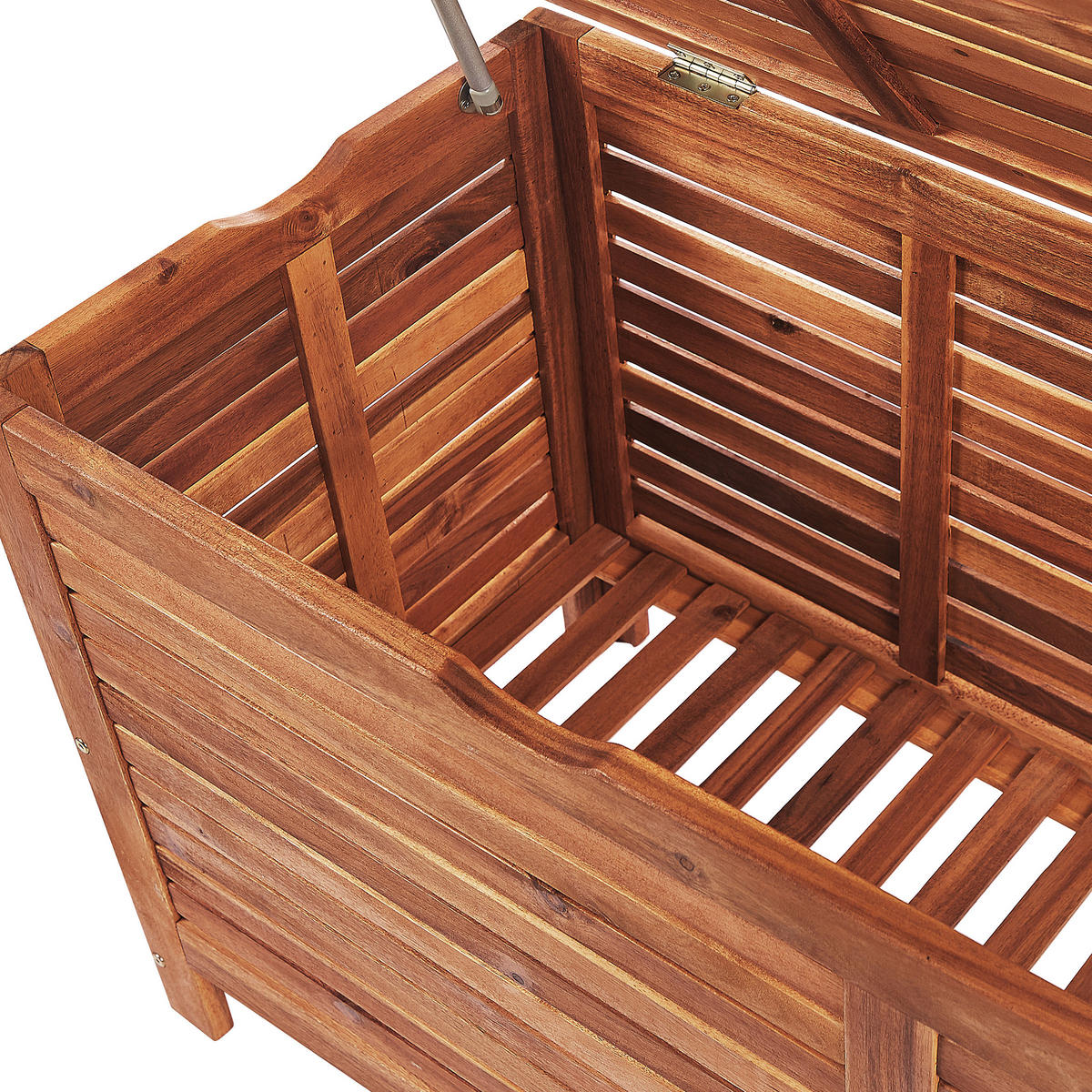 ZABOJ ZA BLAZINE akacijev les temno rjava 130/48 cm Riviera - temno rjava, les (130/64/48cm) - Beliani