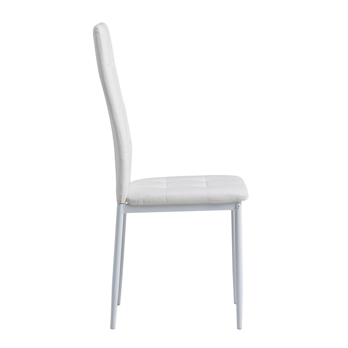 STUHL RIMINI Lederimitat Metallbeine 4er Set Weiss - Weiß, Kunststoff/Metall (41/97/38cm) - Albatros