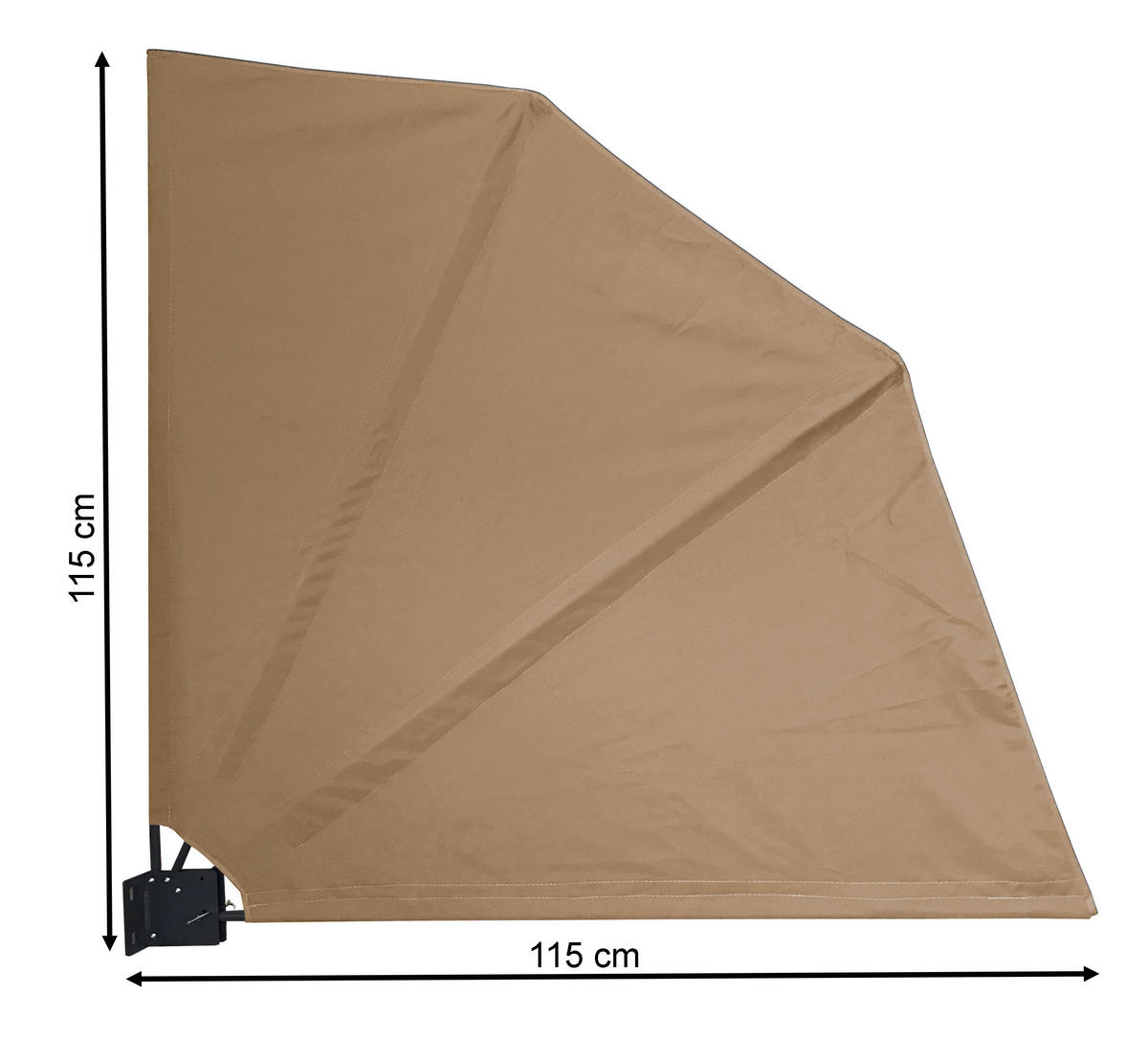 SICHTSCHUTZFÄCHER 115x115 cm Beige mit Easy Mount Wandplatte - Beige, Metall (2/115cm) - QUICK STAR