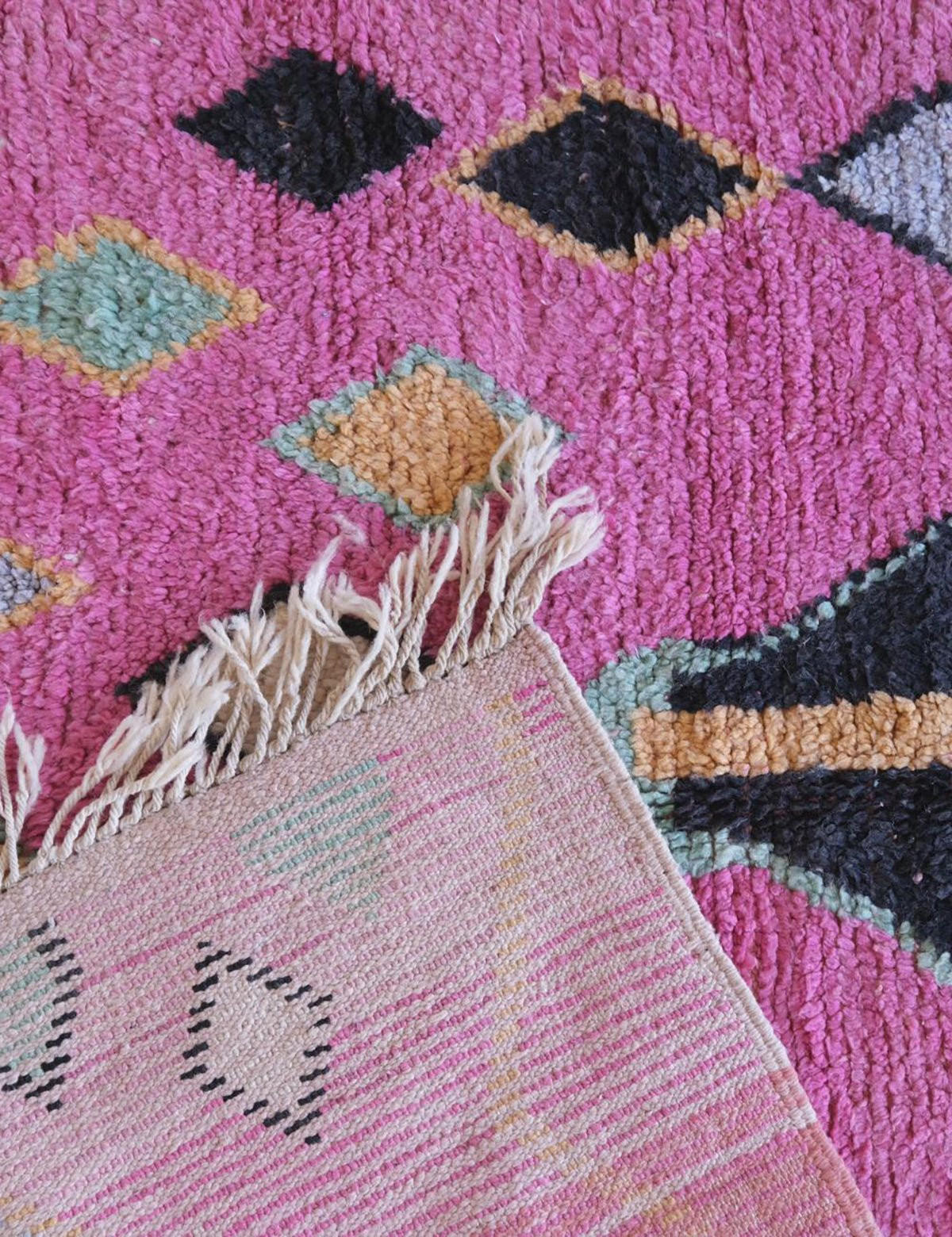 BERBERTEPPICH aus reiner Wolle 172x 273 cm - Pink, Naturmaterialien (172/273cm) - AFK Living