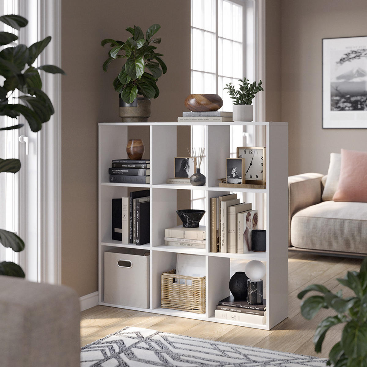 RAUMTEILER Nove Weiß 104 x 108 cm - Weiß, Holzwerkstoff (104/108/29cm) - Vicco