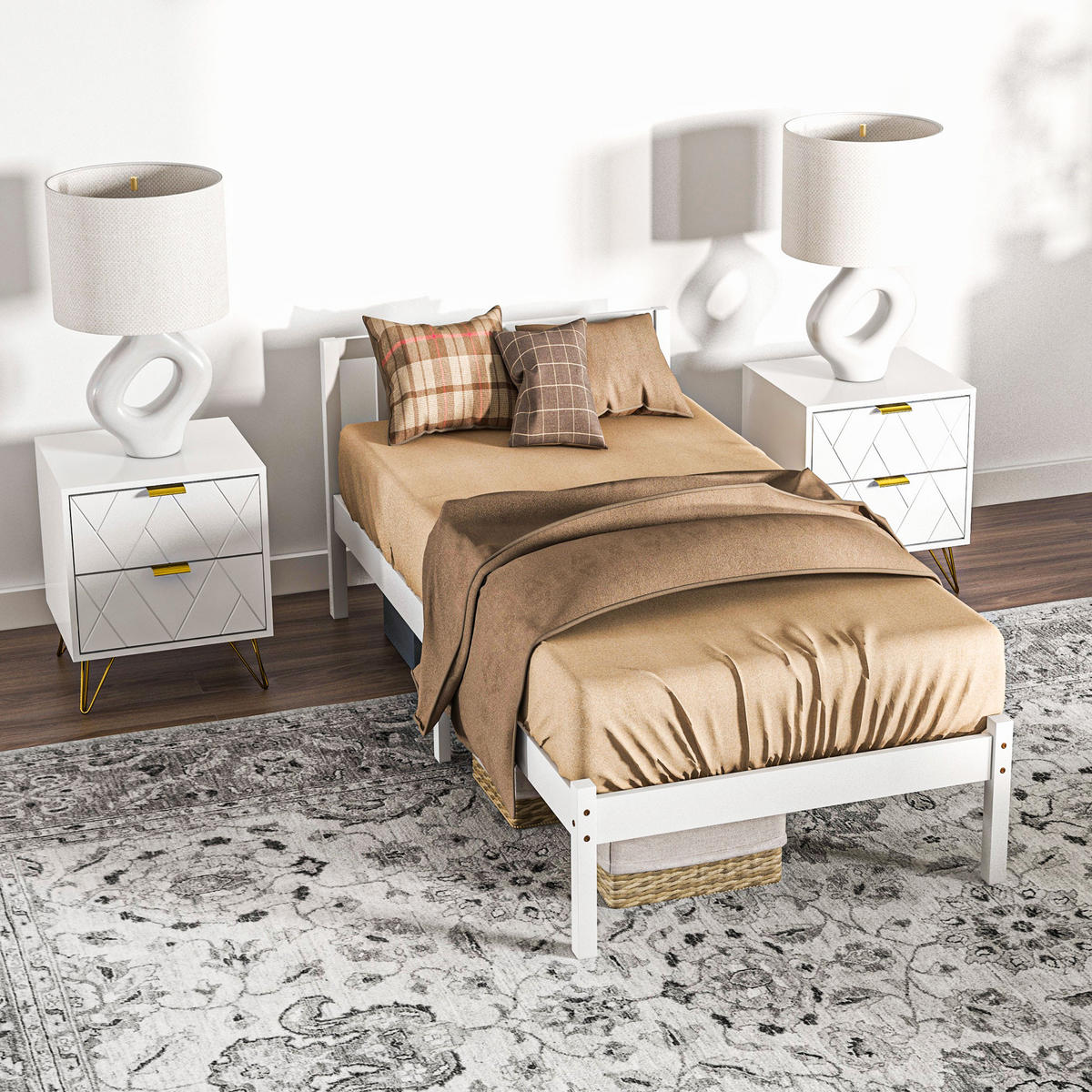 BETT 208x96 cm Holz weiß - Weiß, Holz - LEBENLANG