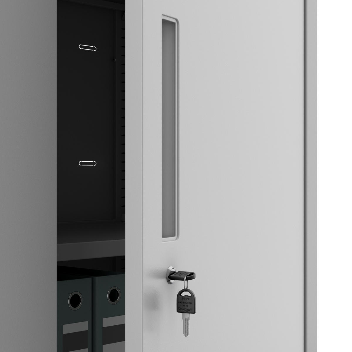 METALLSCHRANK Megan - Grau, Metall (90/185/40cm)