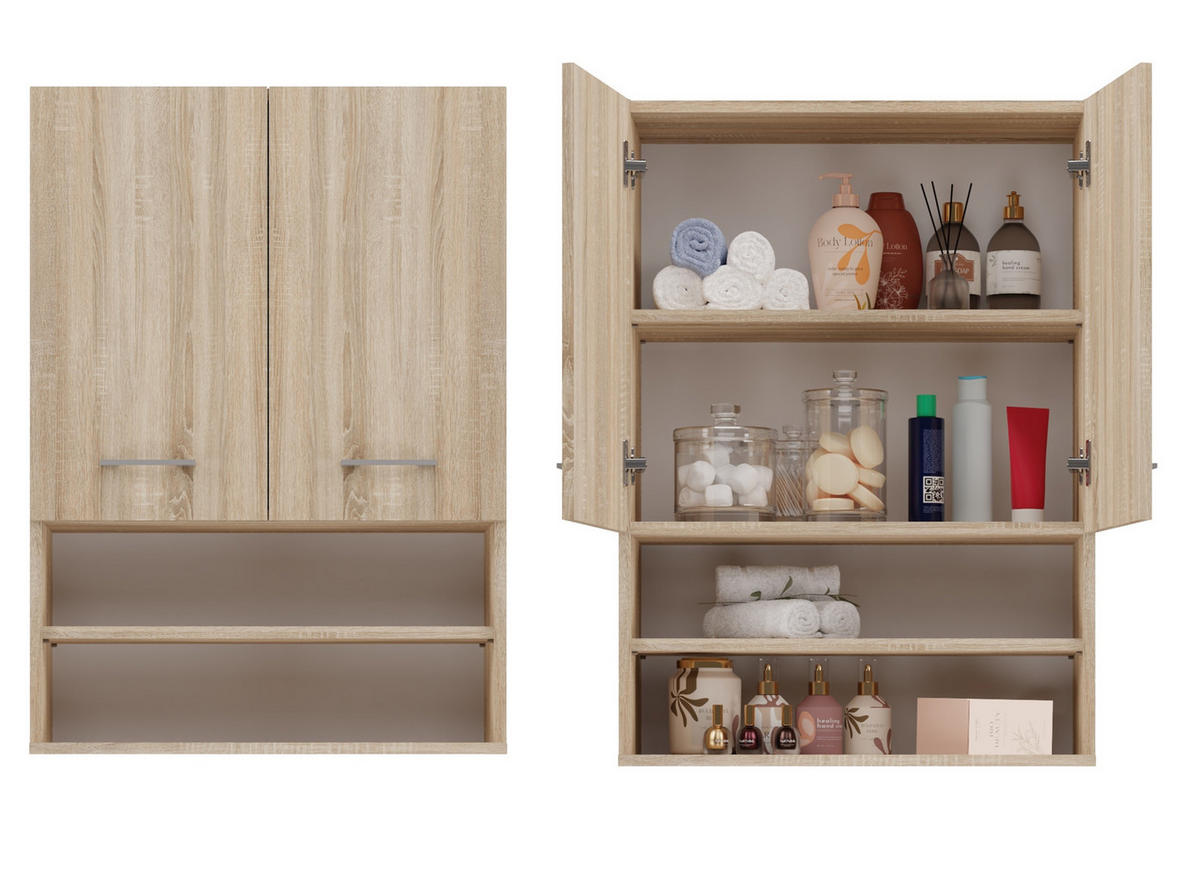 BADEZIMMER-HÄNGESCHRANK POLA MINI DK - EICHE SONOMA - Sonoma Eiche, Holzwerkstoff (64/90/30cm) - CDF