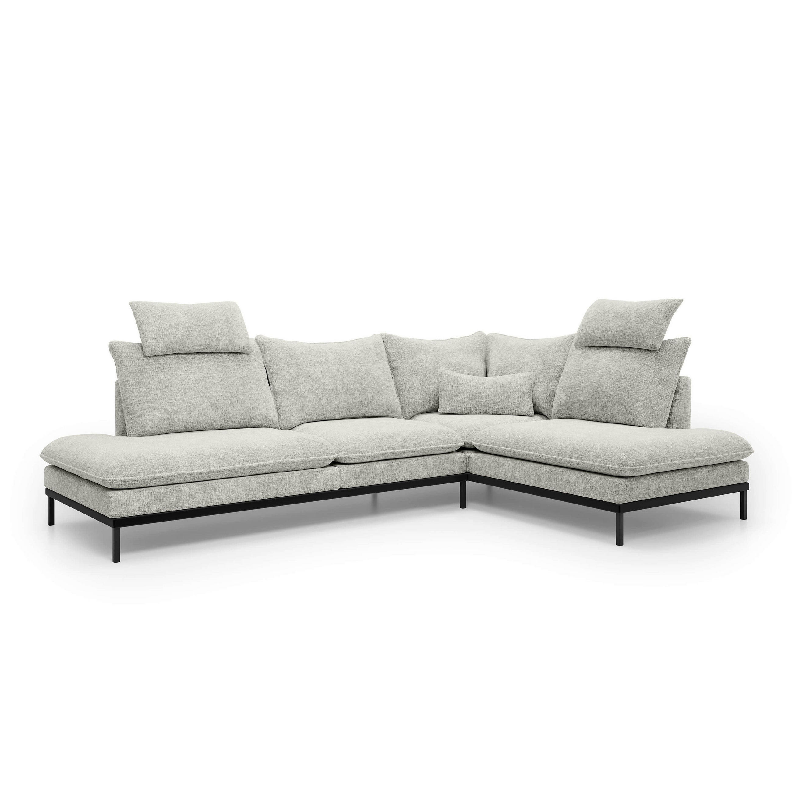 Pillovely Ecksofa Grau 293x90x198 cm