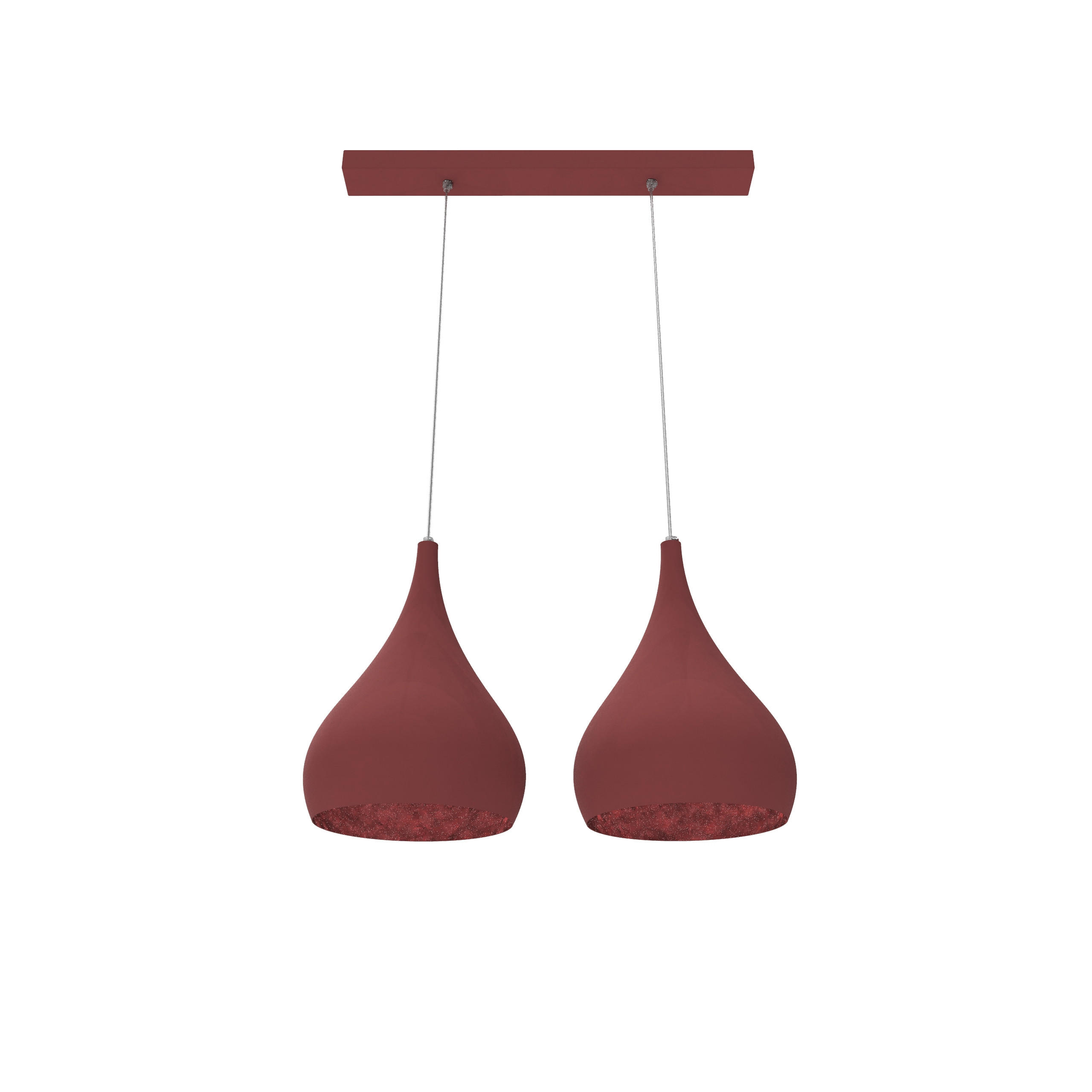 HÄNGELEUCHTE - Rot, Metall (55/25/55cm) - Lumicom