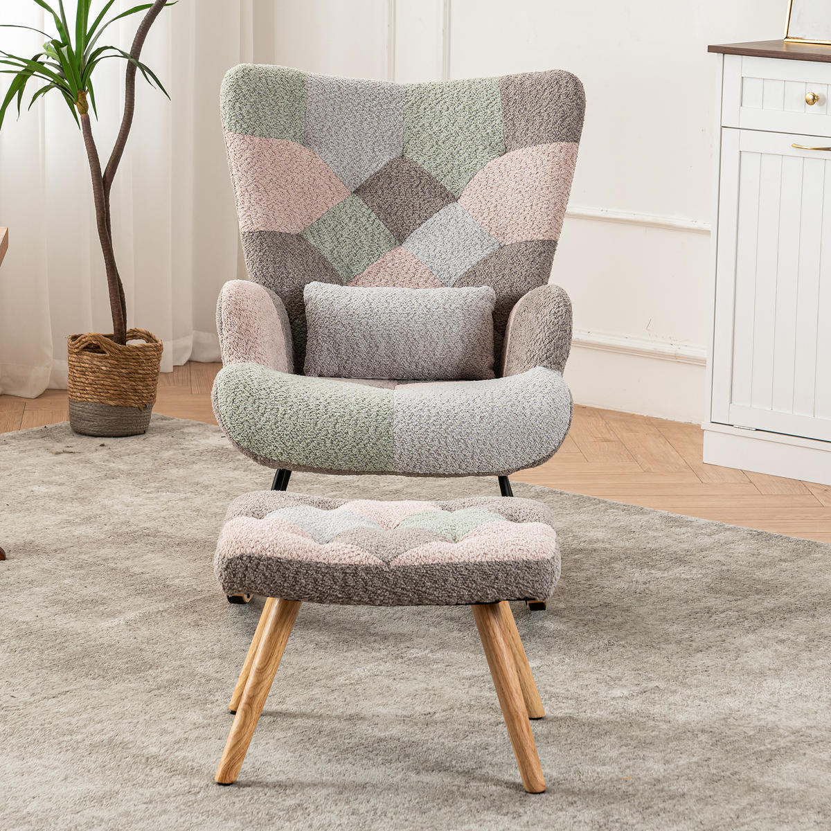 SCHAUKELSTUHL Hellgrau - Hellgrau, Textil (83/93/48cm) - Urban Meuble