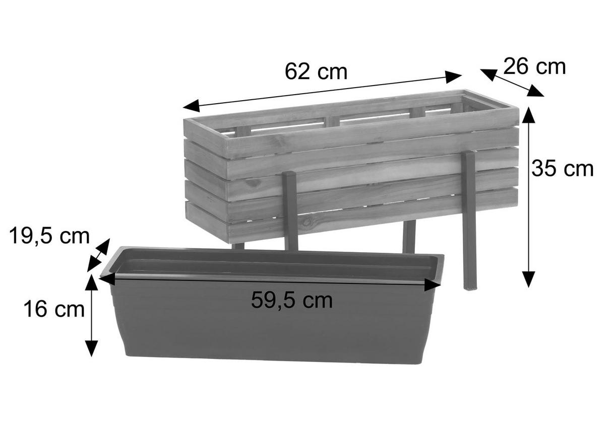 PFLANZKASTEN Braun - Braun, Holz (62/35/26cm) - MCW
