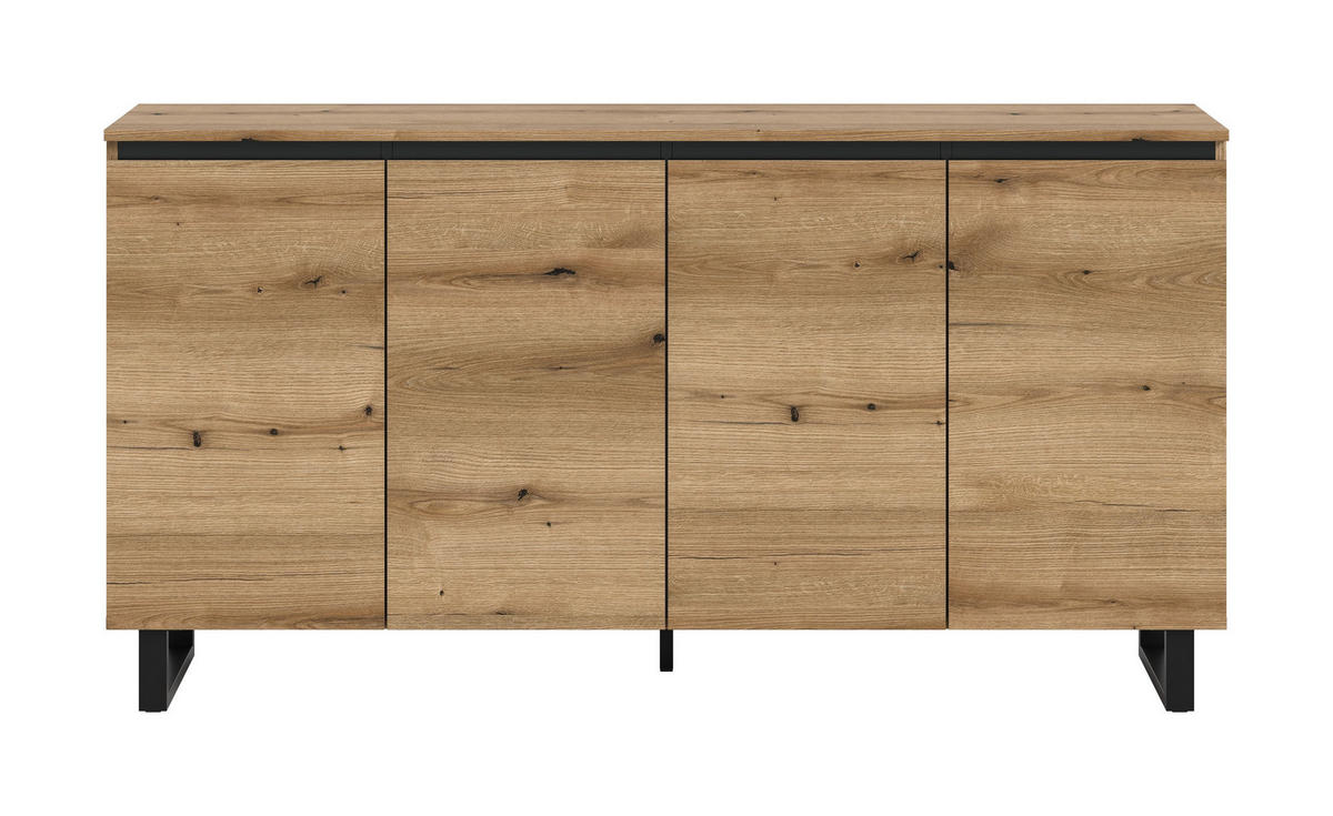 SIDEBOARD TOMASA (B/H/T: ca. 160/84/36 cm) in Evoke Oak Nachbildung/Evoke Oak Nachbildung - Eichefarben, Holzwerkstoff (160/84/36cm)