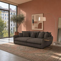 BIGSOFA Hereford XXL Velvet Braun inkl. 12 Kissen 274/131/61 cm - Dunkelbraun, Kunststoff/Textil (274/61/131cm) - foamnova