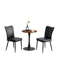 ESSGRUPPE DE-39406 3-teilig, mit 2 PU-Stühlen Schwarz - Schwarz, Holzwerkstoff (60/72/60cm) - ComfortXL