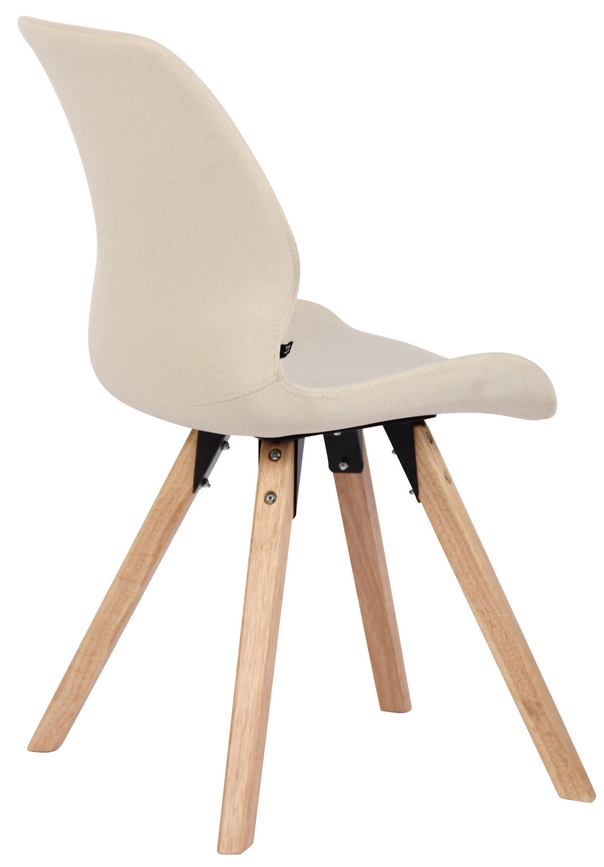 STUHL Stoff creme - Eukalyptusholzfarben/Creme, Holz/Textil (49/87.5/58cm) - CLP