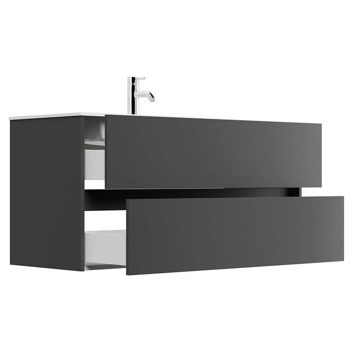 WASCHTISCH Livigno-02 - Grau, Holzwerkstoff (120/59/47cm) - Lomado