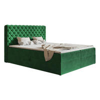 BOXSPRINGBETT 140x200 cm Doro mit Bettkasten, Matratze, Topper, Grün - Grün, Holz/Textil (140/200cm) - Emporius