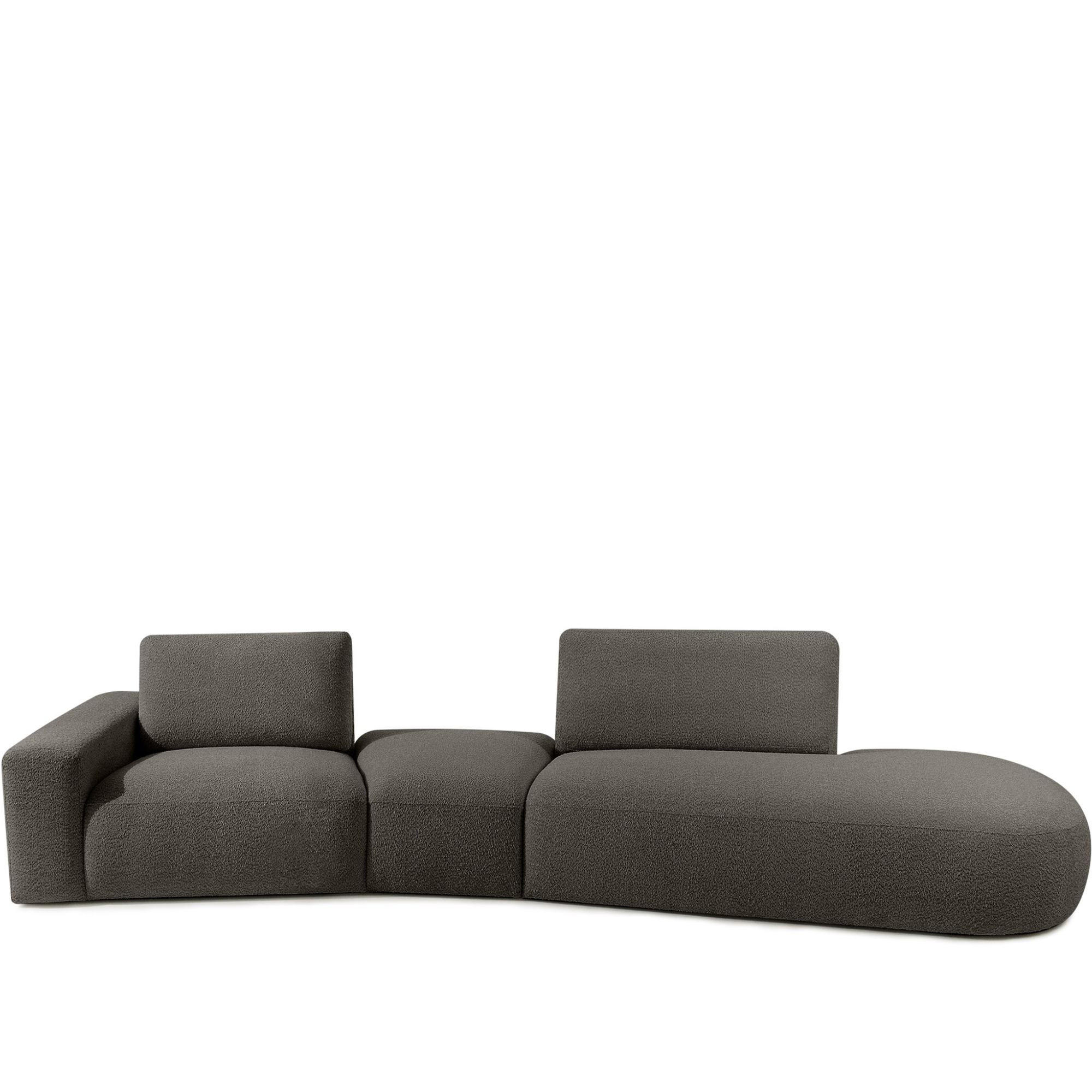 4-SITZER ECKSOFA ZUCCO Boucle rechts, Dunkelbraun - Dunkelbraun, Textil (350/84/105cm) - KONSIMO®