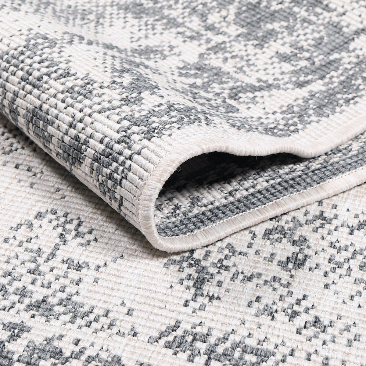 OUTDOOR-TEPPICH DuoRug 5577 Grau 160x160 cm - Grau, Textil (160/160cm) - carpet city