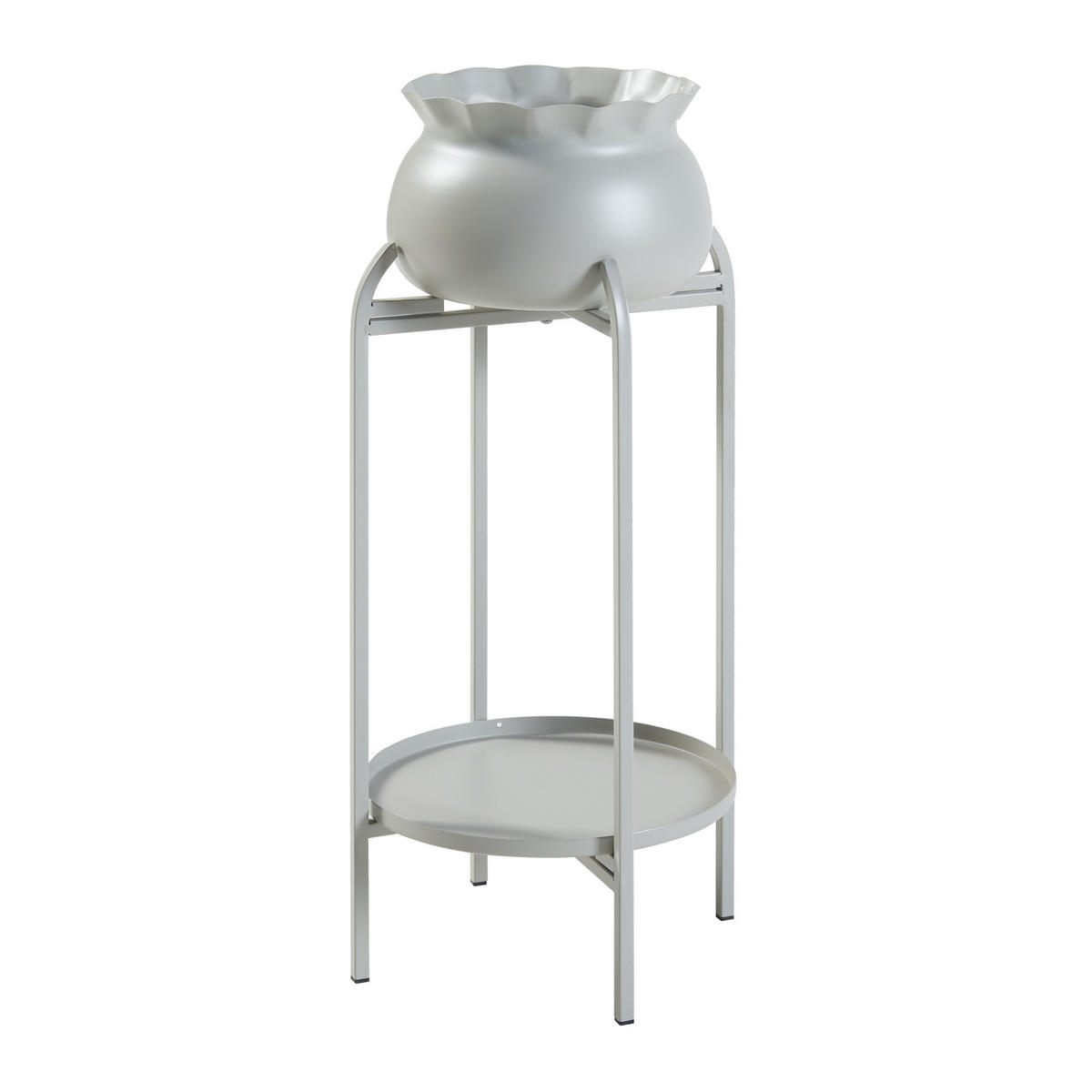 BLUMENSTÄNDER Altena - Hellgrau, Metall (40/40/80.5cm) - [en.casa]