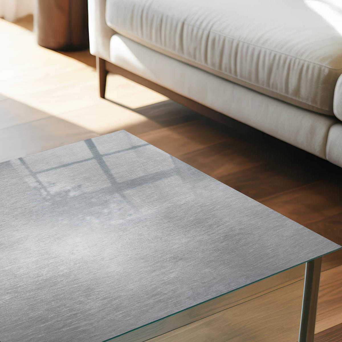 TISCHPLATTE 120x60 cm – Metallischer Glanz - Grau, Glas (120/60/0.4cm) - Wallfluent