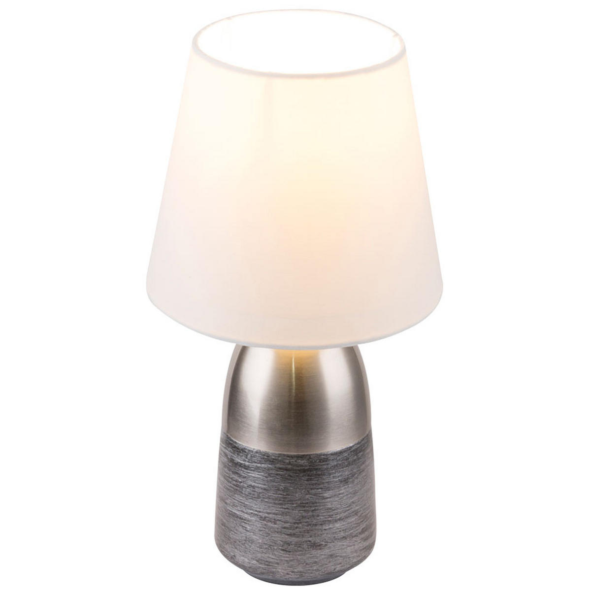 TOUCH TISCHLEUCHTE Textil Grau Metall - Grau, Metall (16/16/31cm) - Globo Lighting