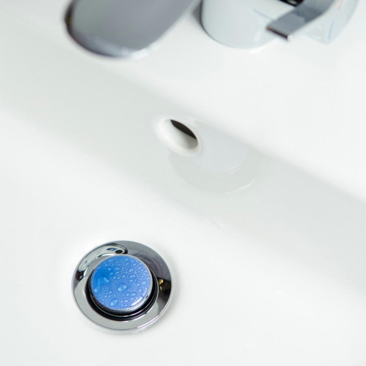 WASCHBECKENSTÖPSEL Tautropfen Blau - Blau, Kunststoff/Metall (4/7/7cm) - Sanilo