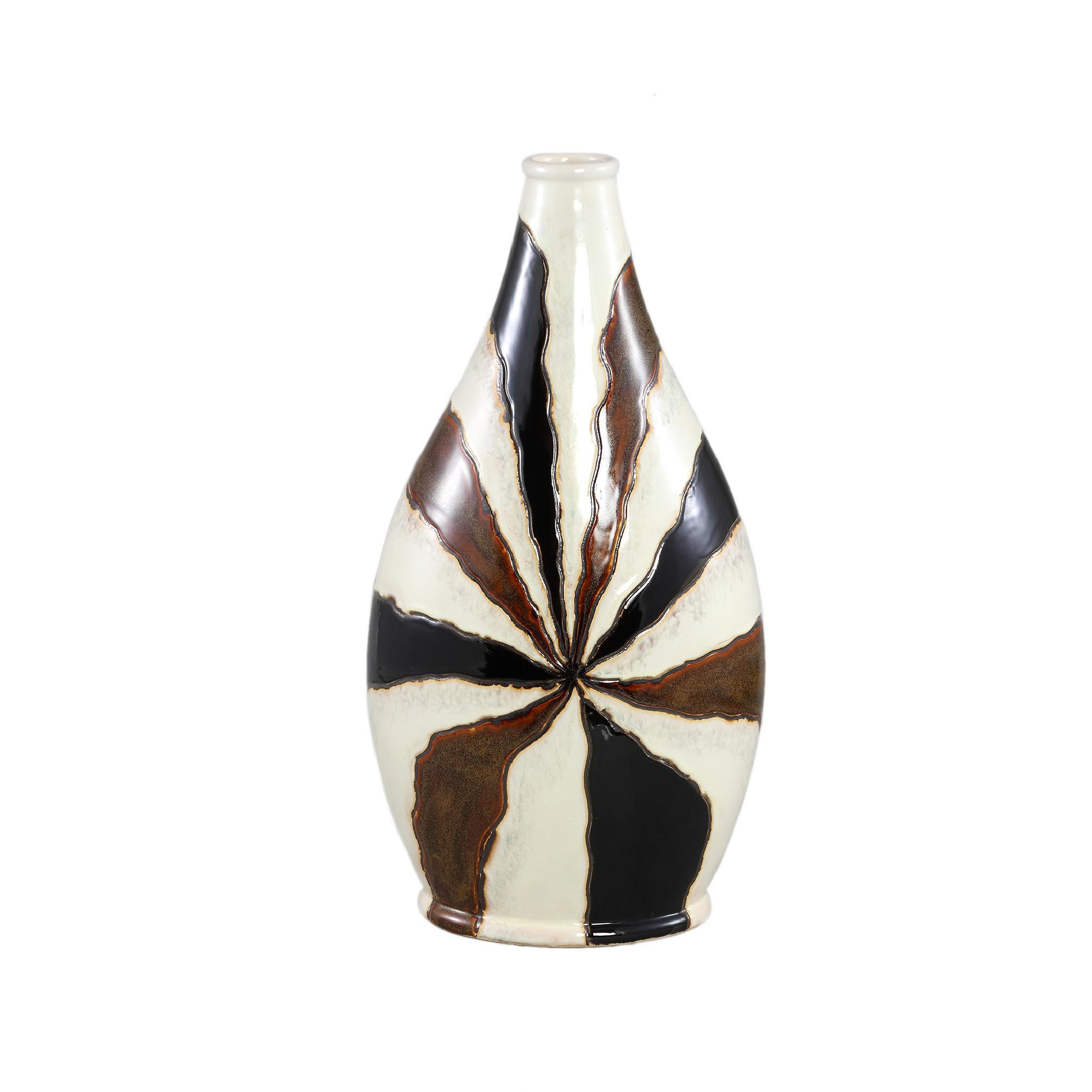 VASE Evelin Braun 29/18/55cm - Braun, Keramik (55cm) - PTMD Collection
