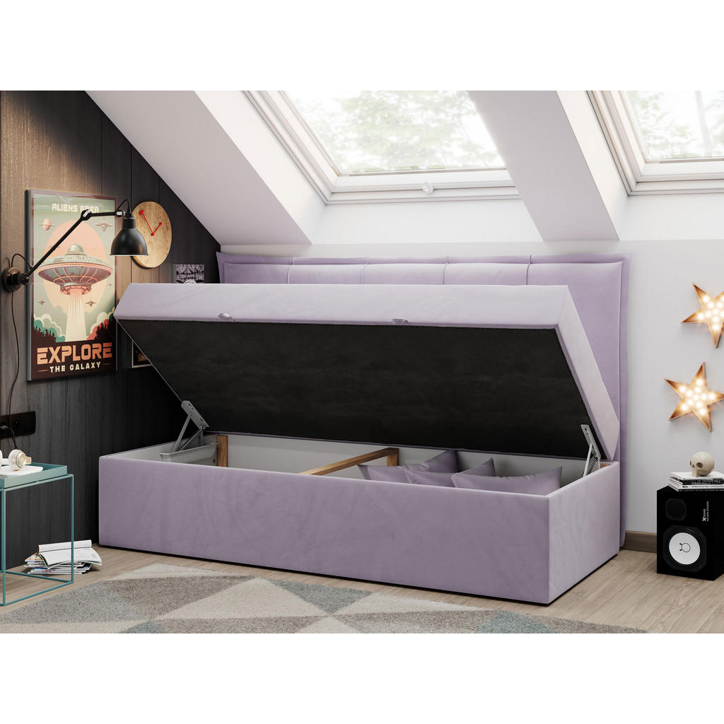 Thumbnail - MKS Boxbett, Violett, Textil, 1-Sitzer, Rechteckig, 90x200 cm, Kinder- & Jugendzimmer, Jugendmöbel, Jugendbetten