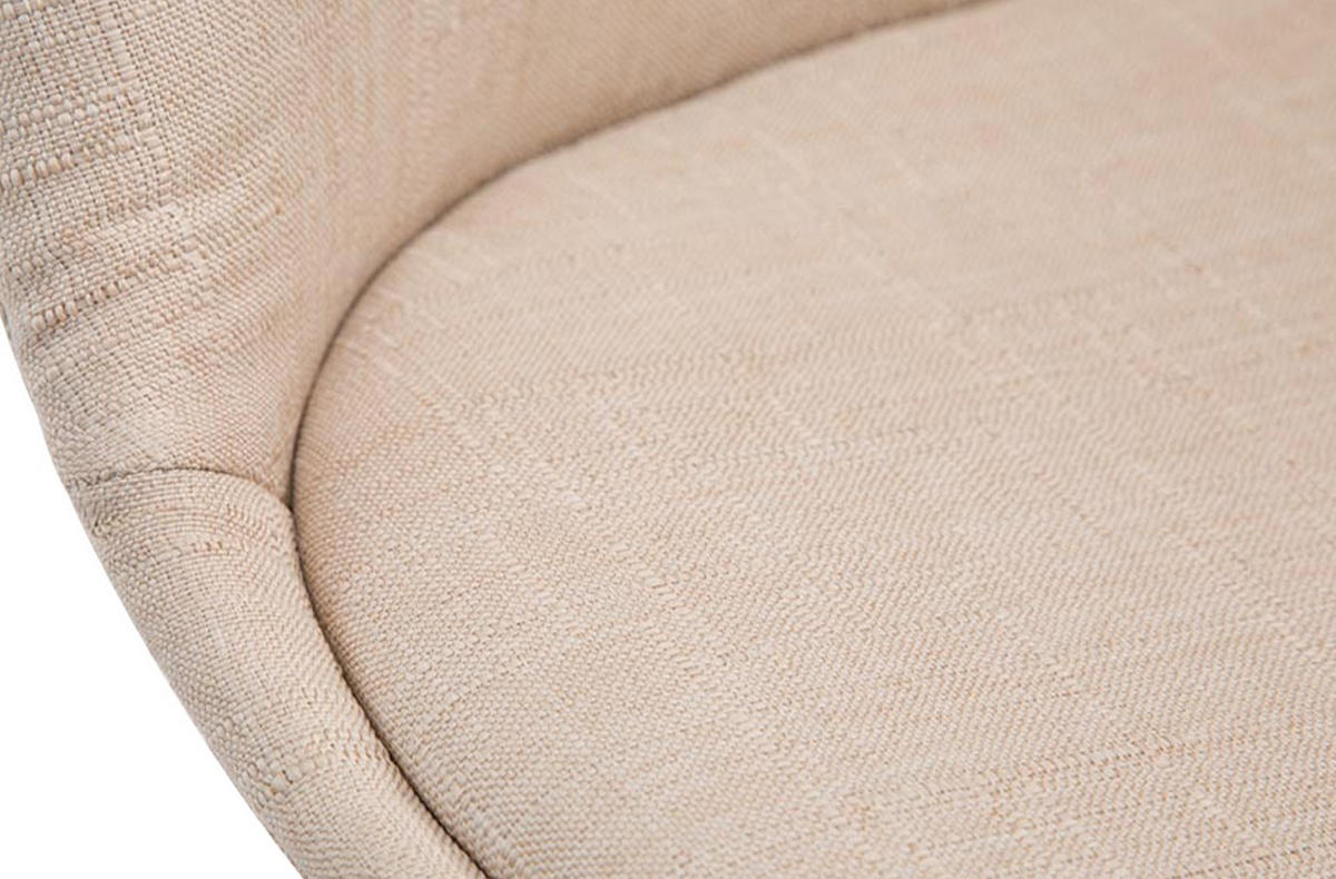 STUHL Stoff creme - Creme/Weiß, Holz/Textil (48/84/55cm) - CLP