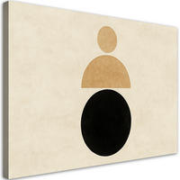 LEINWANDBILD Abstrakte Figuren Minimalismus 120x80cm - Beige, Textil (120/80cm) - Feeby