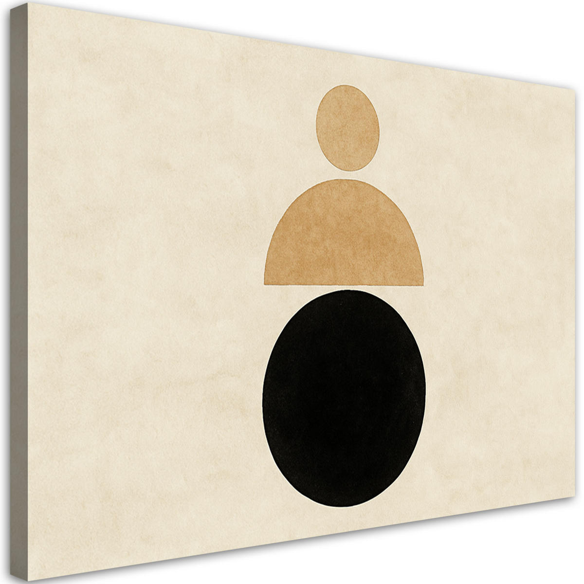 LEINWANDBILD Abstrakte Figuren Minimalismus 120x80cm - Beige, Textil (120/80cm) - Feeby