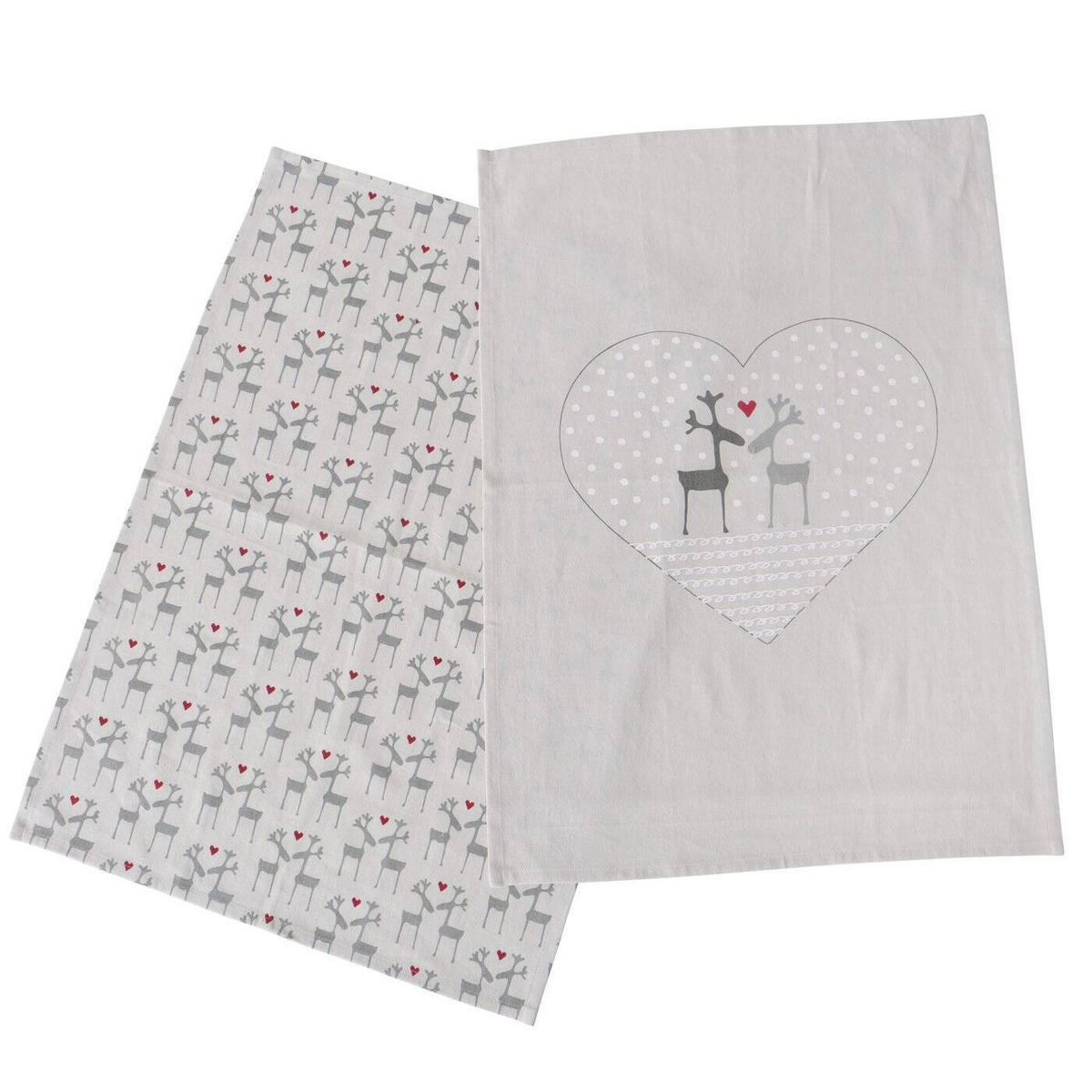 KÜCHENTÜCHER Lovelies 50/70 cm 2er-Set - Multicolor, Naturmaterialien (50/70cm) - Boltze Home