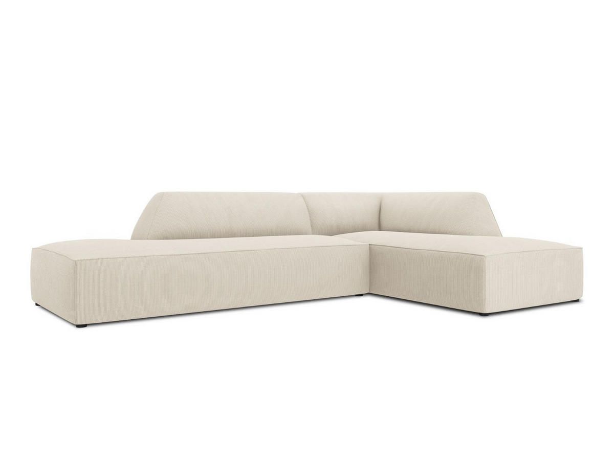 ECKSOFA rechts Ruby aus Cord leichtes beige 4 Sitzplätze - Beige, Textil (180/273cm) - Micadoni