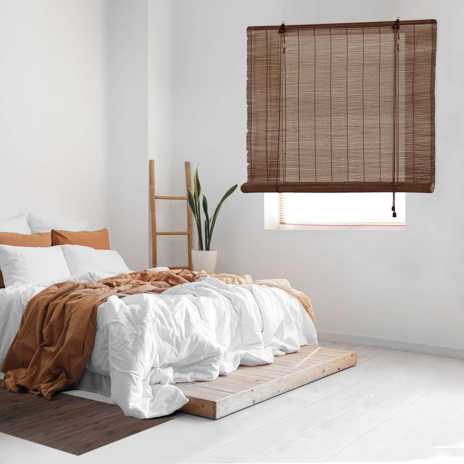 BAMBUSROLLO Dunkelbraun, 120 cm x 175 cm - Braun, Kunststoff (120/175cm) - STORESDECO