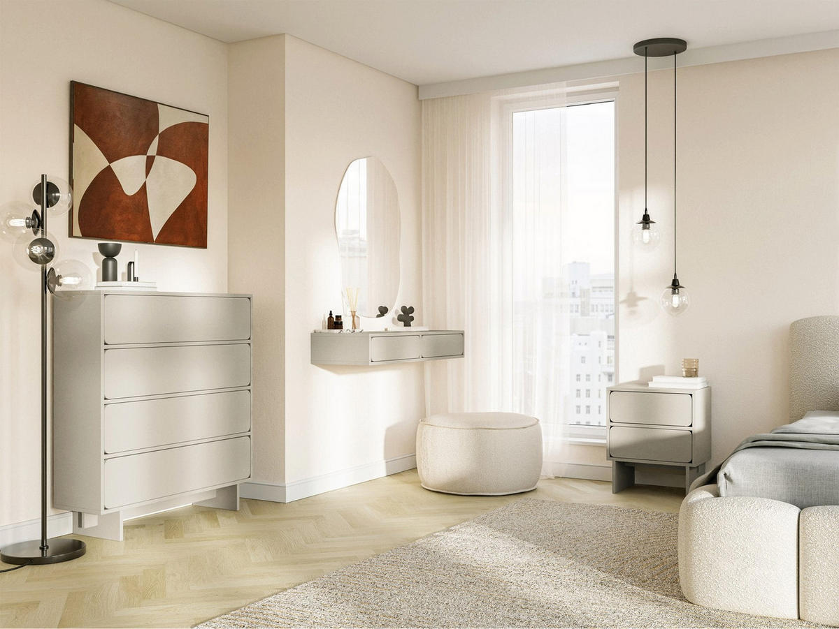 KOMMODE Wuwu Greige 101 cm - Taupe, Holzwerkstoff (100.8/111.8/35cm) - Selsey