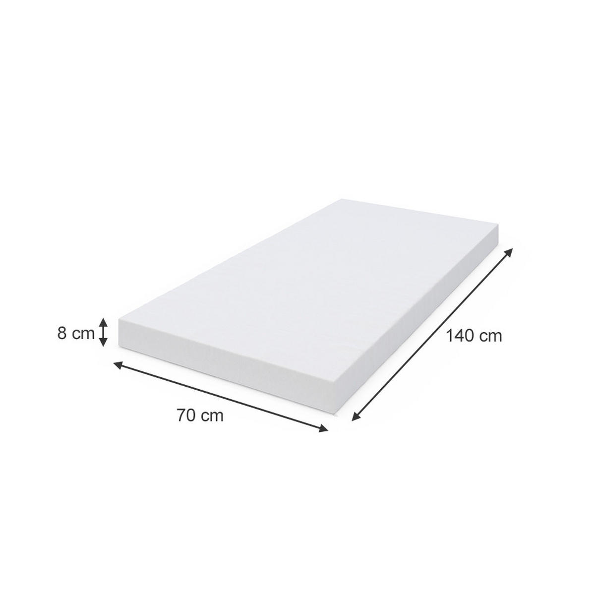 KINDERMATRATZE Weiß 140 x 70 cm - Weiß, Textil - VitaliSpa