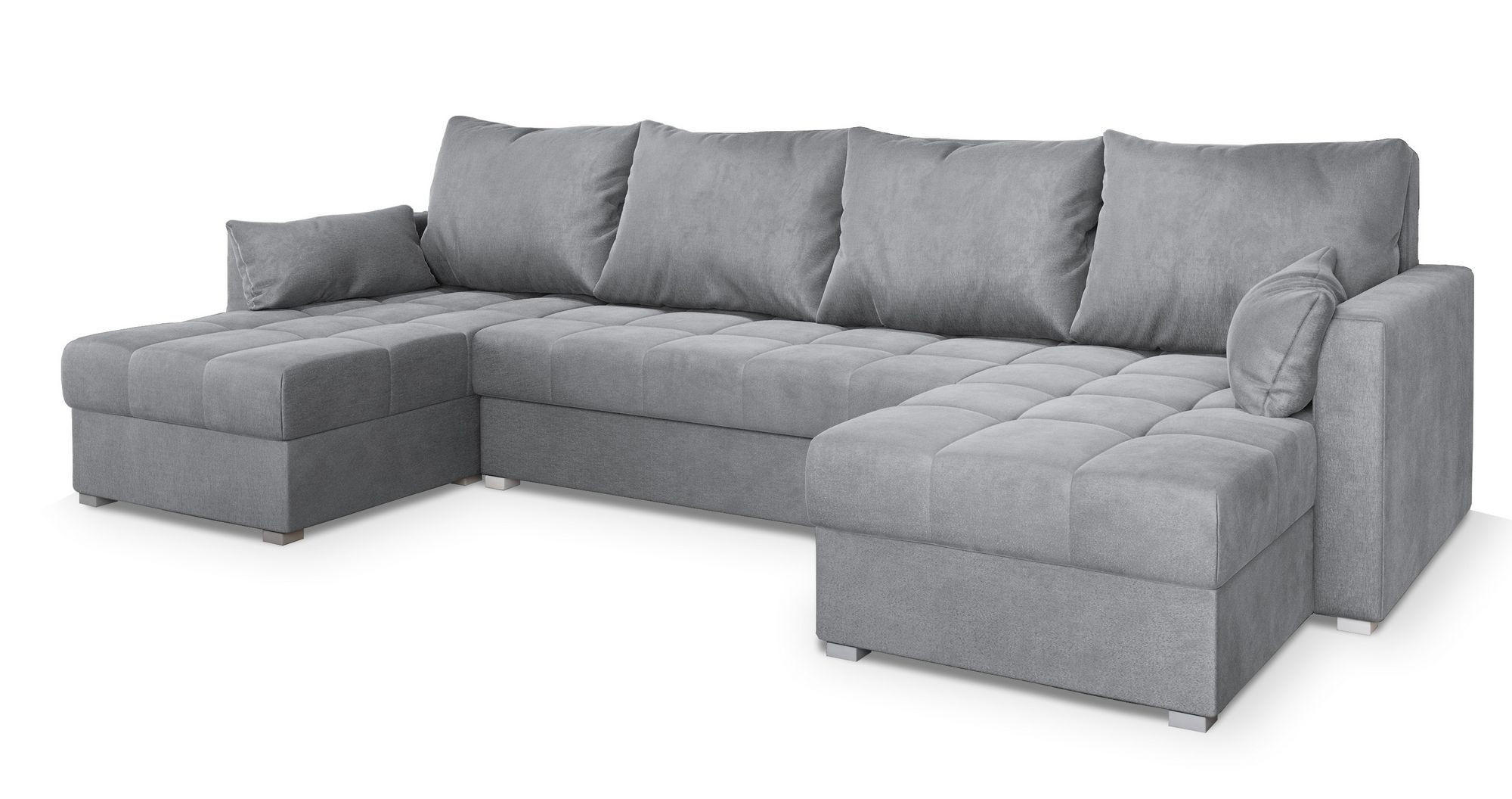 ROHOVÁ SEDAČKA NAKO světle šedá - šedá/světle šedá, dřevo/textil (285/140cm) - MASSENO