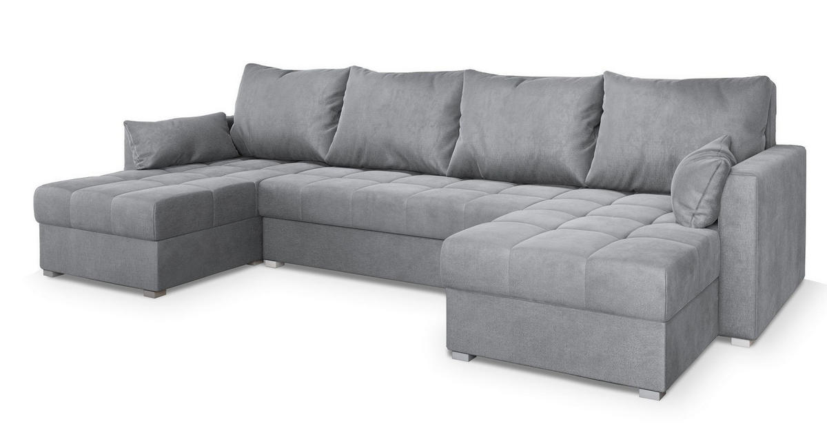 ROHOVÁ SEDAČKA NAKO světle šedá - šedá/světle šedá, dřevo/textil (285/140cm) - MASSENO