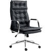CHEFSESSEL Echtleder Schwarz - Chromfarben/Schwarz, Leder/Metall (60/111/65cm) - CLP
