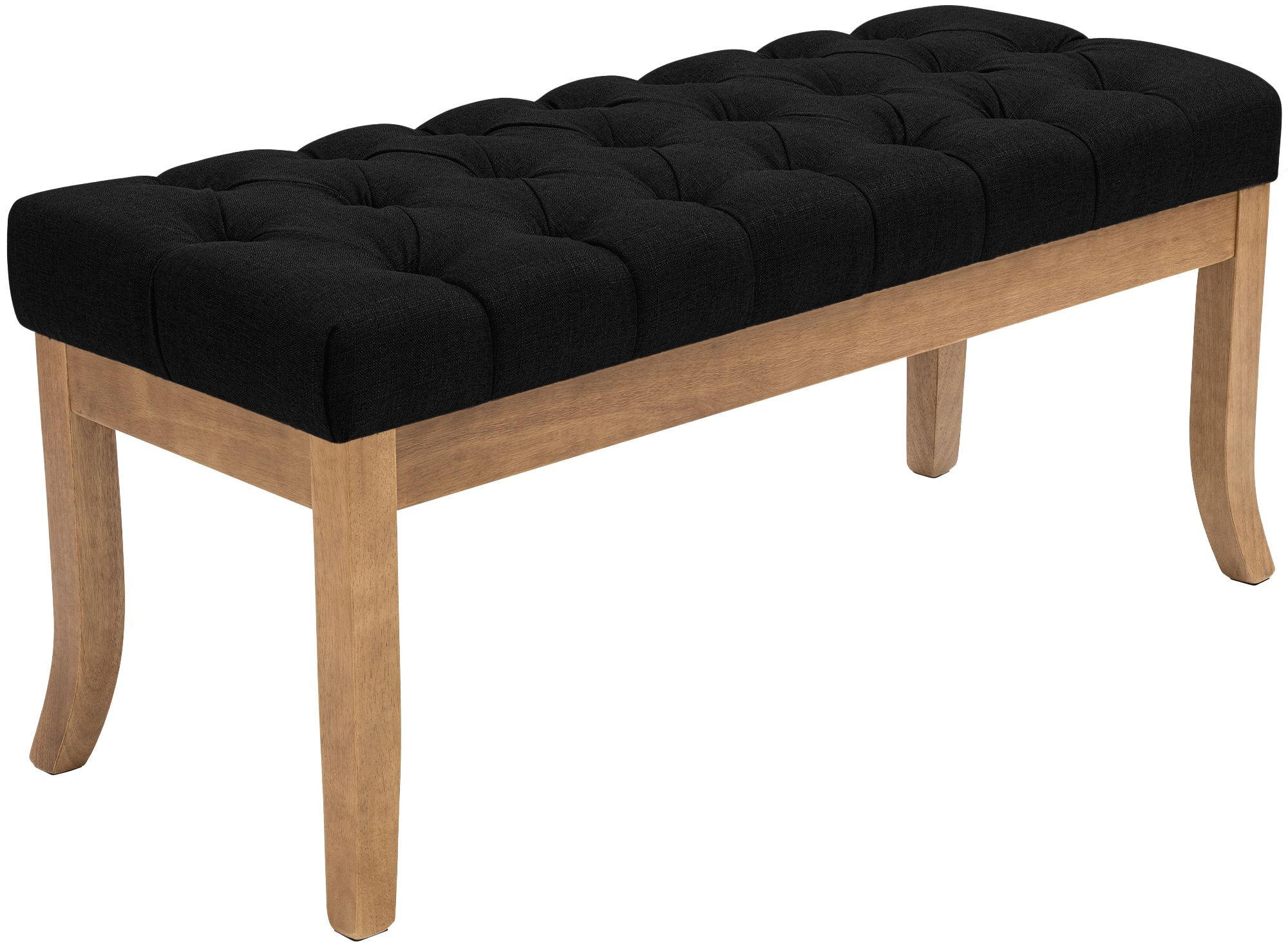 SITZBANK 100/38 cm Stoff Schwarz - Schwarz/Naturfarben, Holz/Textil (100/46/38cm) - CLP