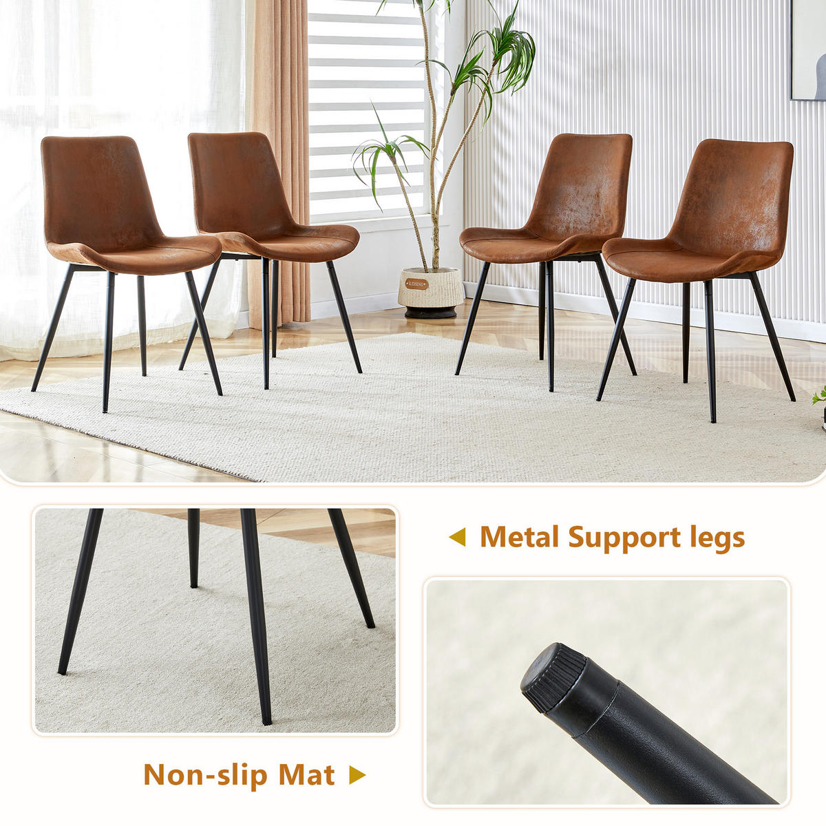 ESSGRUPPE DE-39360 5-teilig, mit Ablagefach und 4 Stühlen Braun - Braun, Holzwerkstoff (160/76/90cm) - ComfortXL
