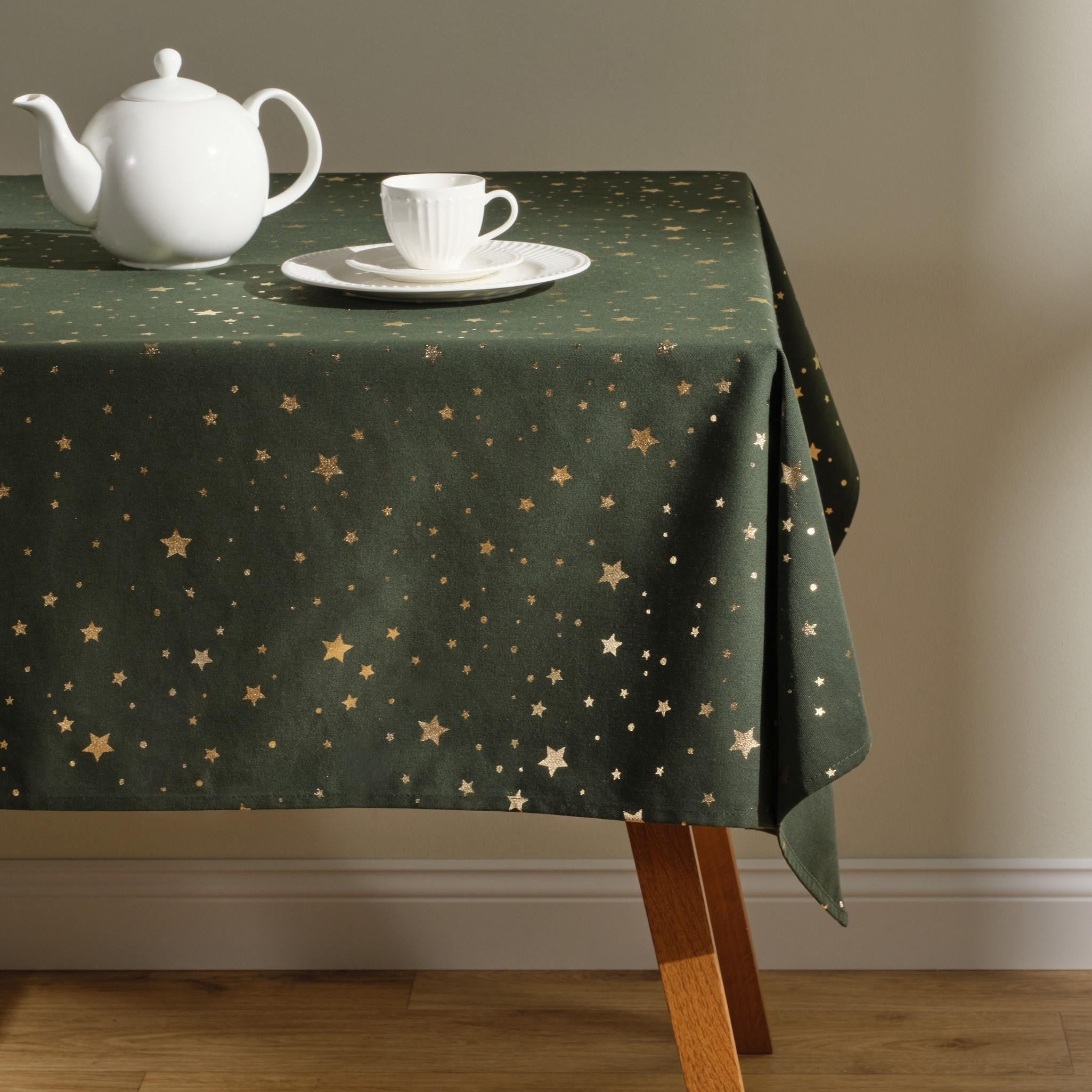 TISCHDECKE Noliso - Dunkelgrün, Textil (180/130/1cm) - home&you