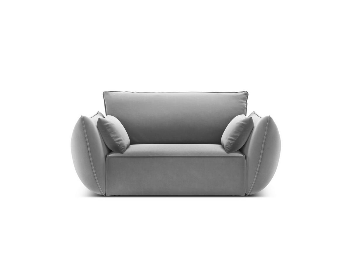 SESSEL Kaelle aus Samt grau - Grau, Textil (100/85/128cm) - Micadoni