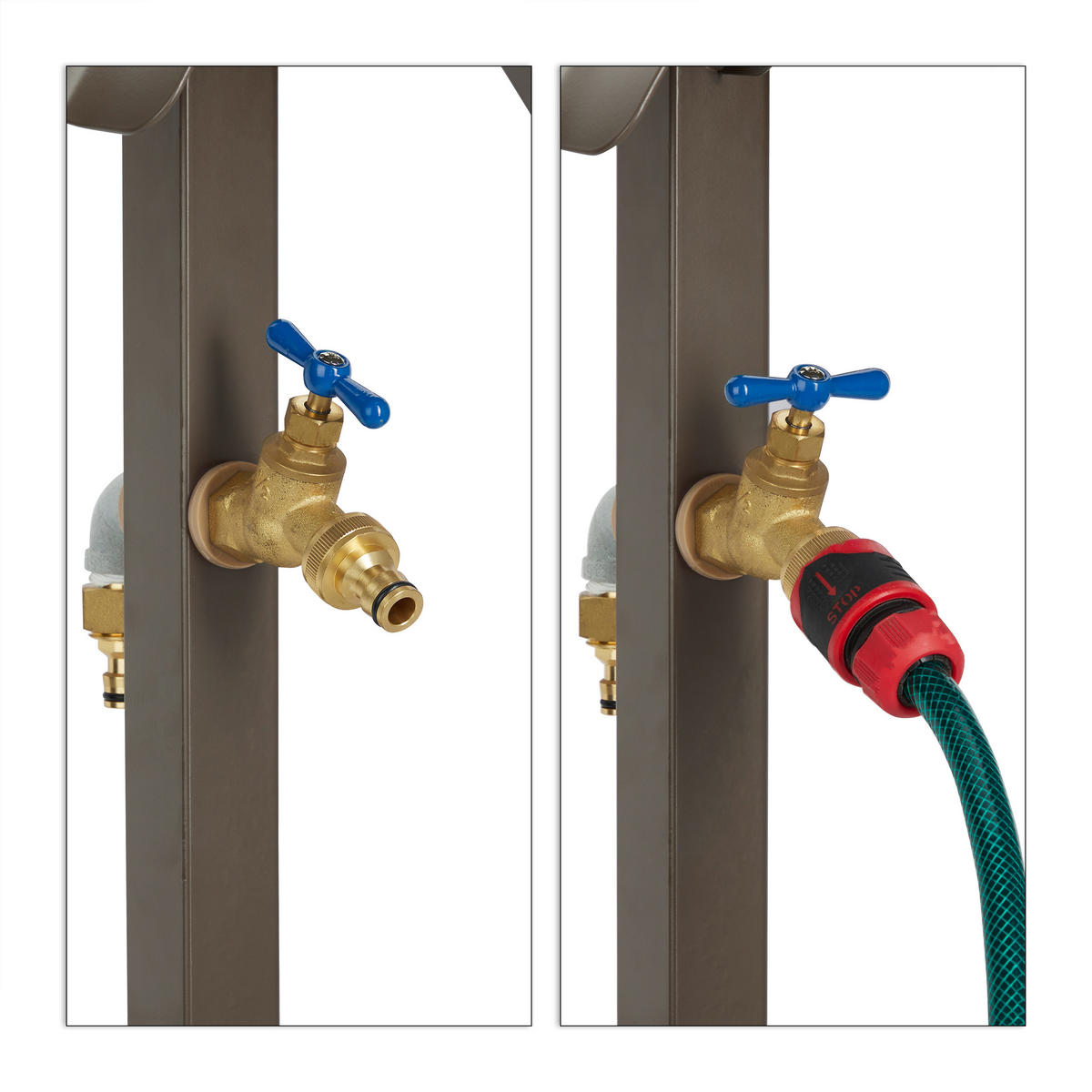 WASSERZAPFSTELLE - Braun, Metall (25/107.5/18cm) - Relaxdays